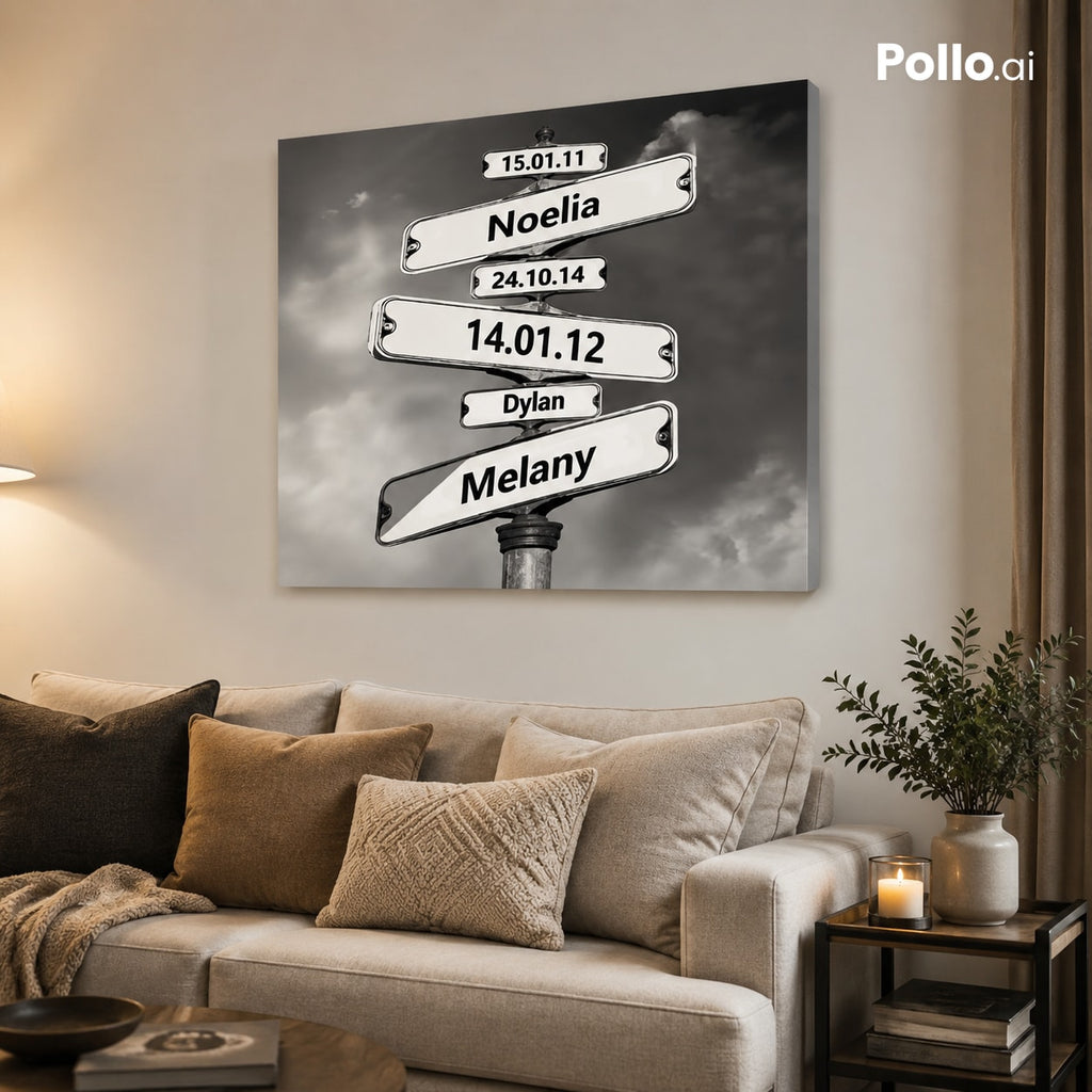 Toile personnalisée "Date de naissance des enfants"