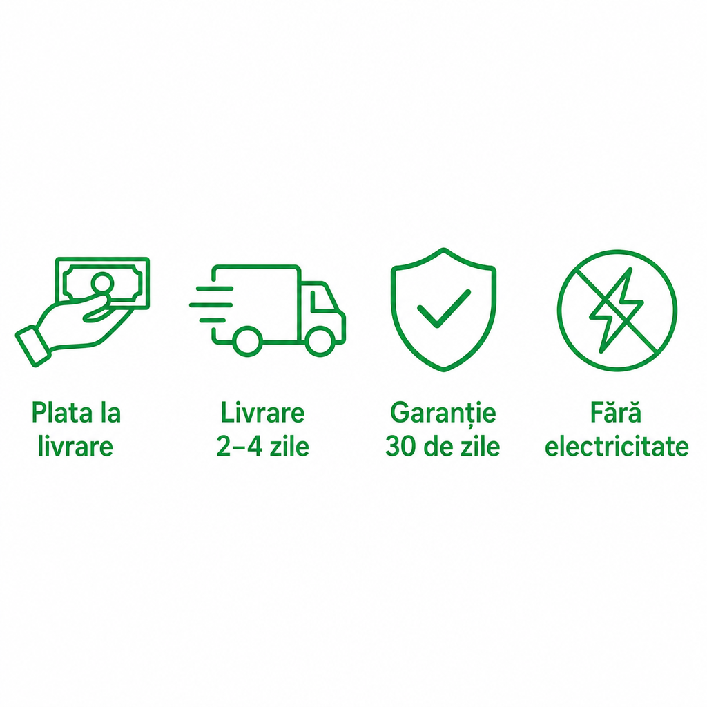 Plata la livrare, livrare 2-4 zile, garanție 30 de zile